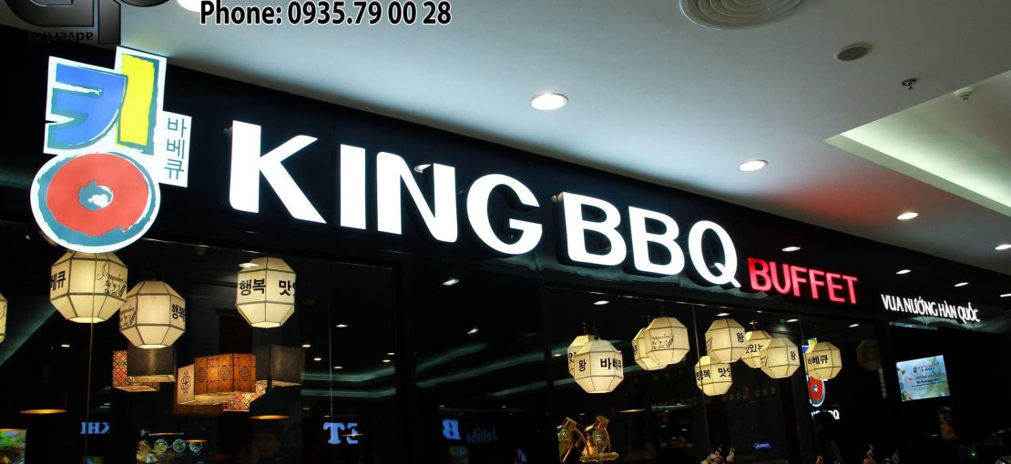 bảng hiệu chữ nổi mica sáng đèn